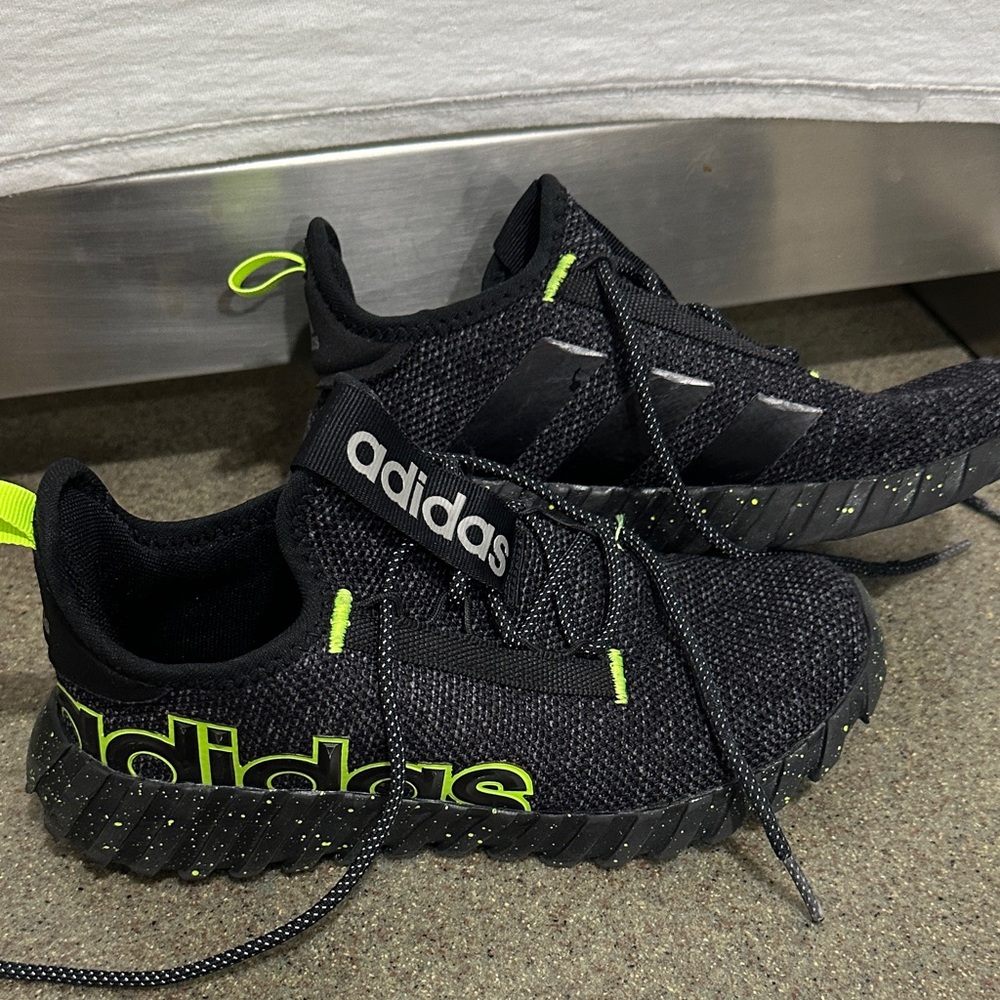 Adidas Black and Lime Green Athletic Shoes - Picture 2 of 5